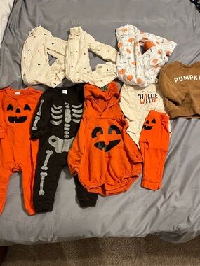 Bundle of fall and Halloween baby clothing, size 9 months